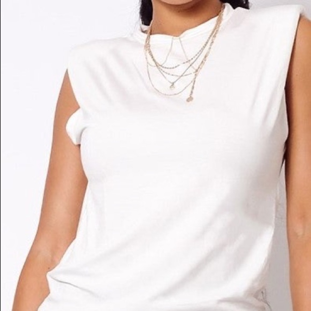 NWT Padded shoulder top